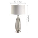 Axyaa Glass Floor Lamp with LED Light and Fabric Shade for Bedroom and Living Room