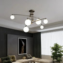 Axyaa Glass Black Gold Chandelier for Living Room Bedroom G9 LED Fixture