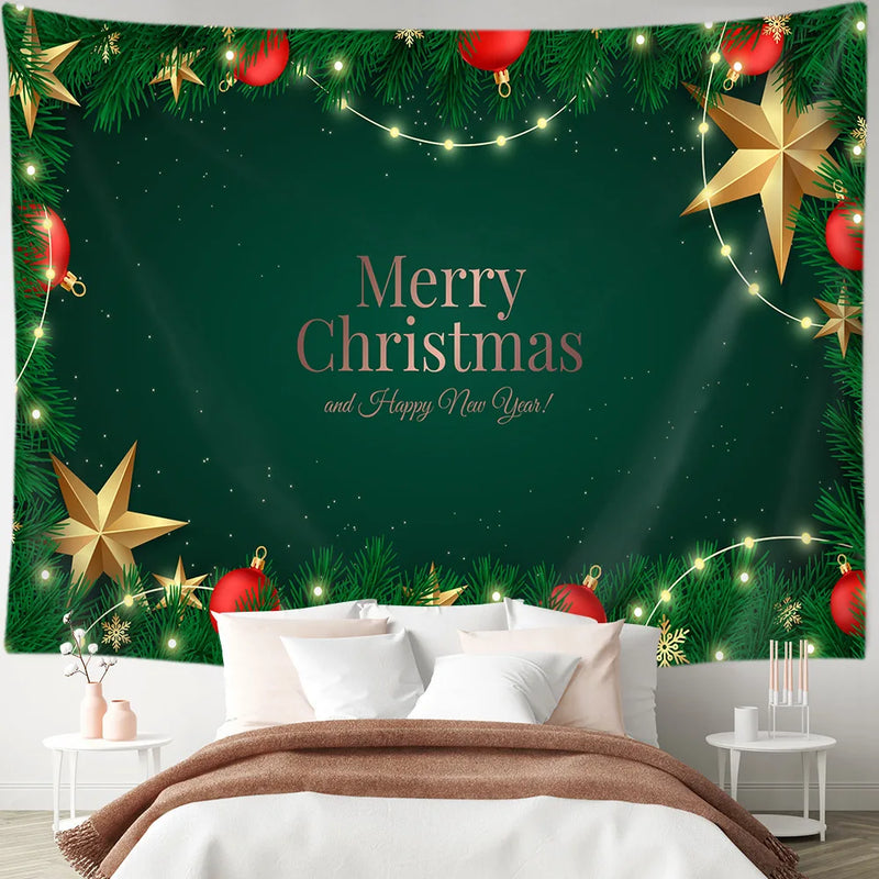 Axyaa Christmas Tapestry: Festive Holiday Party Decoration for Home Living Room Bed