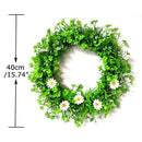 Axyaa Shamrock & Daisy Green Leaf Wreath: St. Patrick's Day DIY Front Door Decor