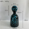 Axyaa Leopard Print Glass Vase with Lid, Flower Arrangement Home Decor
