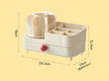 Axyaa Rotating Makeup Organizer with Drawer, Large Capacity Cosmetic Display Case.