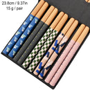 Axyaa Bamboo & Wood Chopsticks Set - Non Slip, Non Moldy, Multi Color