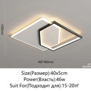 Axyaa Square Matte Black LED Ceiling Light - Adjustable Color Temperature for Bedroom and Living Room