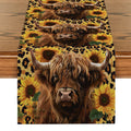 Axyaa Floral Cow Table Runner for Kitchen Dining Decor