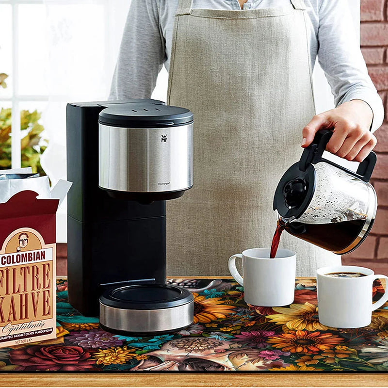 Axyaa Absorbent Drain Pad: Stylish Anti-slip Mat for Cups, Dishes, and Plants
