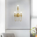 Axyaa Dual Head Crystal Brass Wall Lamp LED E14 Retro Bedroom Aisle Light