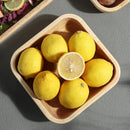 Axyaa Japanese Oak Square Wooden Bowl for Fruit Salad, Desserts, and Snacks