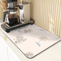 Axyaa Silicone Dish Mat, Flowers Pattern Absorbent Drying Mat for Kitchen Essentials