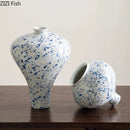 Axyaa Small Mouth Ceramic Vase Artistic Flower Decorative Hydroponic Flower Arrangement Dried Flowers