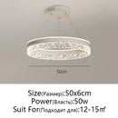 Axyaa LED Crystal Pendant with Black & White Ring Design for Modern Minimalist Home Lighting