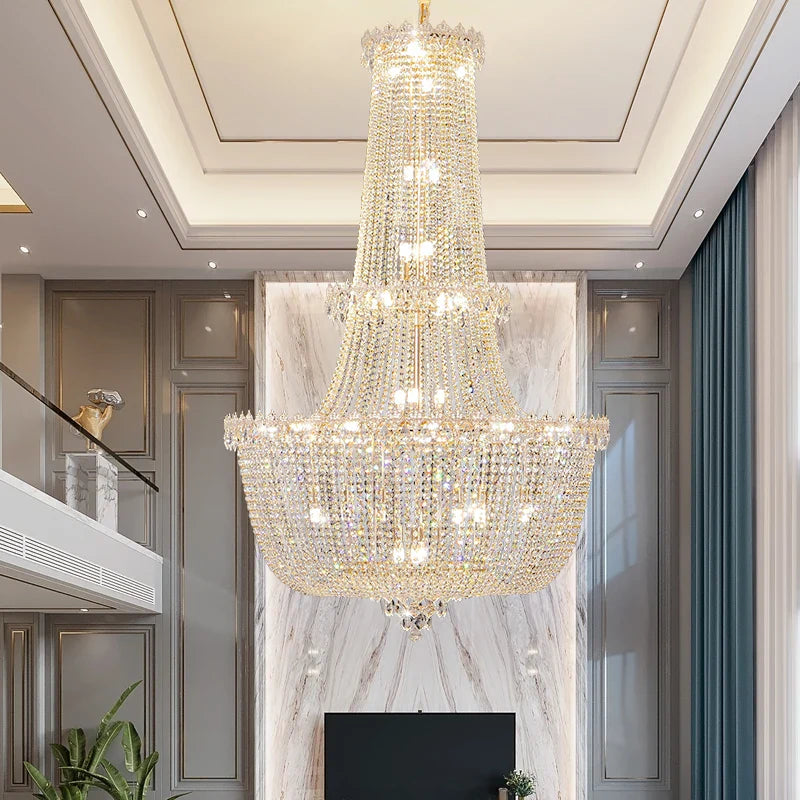 Axyaa Crystal Villa Chandelier - Modern Light Luxury Living Room Hall Lighting