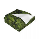 Axyaa Luxury Moss Pattern Flannel Throw Blanket for Natural Freshness and Comfort.