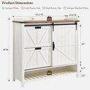 Axyaa Farmhouse Shoe Storage Cabinet: 2 Flip Drawers, Sliding Door, Rustic Hidden Organizer