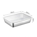 Axyaa Square Stainless Steel Food Storage Pan with Lid - Large Lunch Box Container