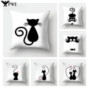 Cute Cat Cushion Cover 45x45cm - Axyaa Home Decor Pillowcases