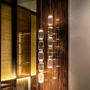 Axyaa Luxury Crystal Glass Chandelier LED Pendant Lamp for Hotel Restaurant & Cafe