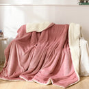 Axyaa Nordic Light Luxury Lamb Wool Flannel Double Layer Thick Quilt Blanket