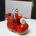 Axyaa Small Ceramic Boot Flower Vase Pen Holder Succulent Planter Desktop Storage