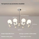 Axyaa Chrome Glass Chandelier: Modern Full Spectrum LED Pendant Light for Healthy Eye Protection