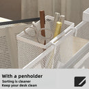 Axyaa Metal File Desk Organizer with Multilayer Tray and Pen Holder