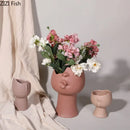 Axyaa Pout Face Ceramic Vase | Room Aesthetic Decor & Flowers Arrangement