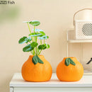 Axyaa Orange Ceramic Vase Set for Stylish Floral Arrangements and Room Decor