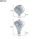 Axyaa Small Mouth Ceramic Vase Artistic Flower Decorative Hydroponic Flower Arrangement Dried Flowers
