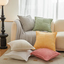 Axyaa Corduroy Splicing Cushion Cover 45X45CM - Soft Solid Throw Pillowcase