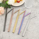 Axyaa Stainless Steel Drinking Straws Set with Cleaning Brush in Pouch