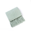 Axyaa Knitted Throw Blankets: Cozy Chunky Textured Vintage Gift, Tassel Trim