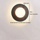 Axyaa White Glass Ball LED Wall Sconce Black Travertine Light Fixture