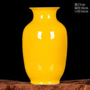 Axyaa Yellow Glazed Ceramic Vase for Home, Living Room, and TV Cabinet