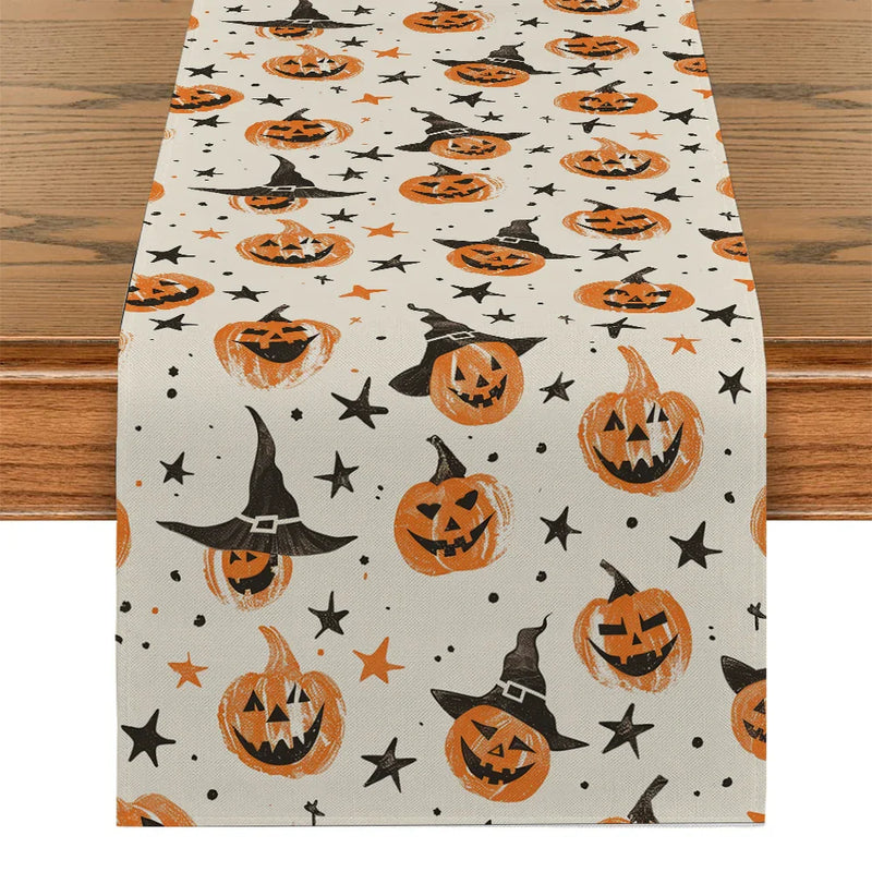 Axyaa Halloween Head Table Runner for Indoor Outdoor Home Dining Decoration