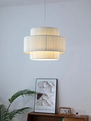 Axyaa Nordic White Fabric Pendant Lights Chandelier - Minimalist LED Lamps for Home Decor