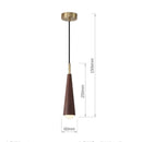 Axyaa Luxury Walnut Wood Chandelier LED Lamp Bar Counter Headboard