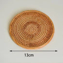 Axyaa Rattan Coaster Set: Handmade Round Insulation Mats for Tea, Coffee Cups