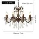 Axyaa Copper Candle Crystal Pendant Chandelier for Elegant Living Room & Bedroom Décor