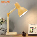 Axyaa Round Wood Bottom Adjustable Reading Table Lamp - Children's Eye Protection Lamp - Bedroom Study Desk Lamp