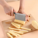 Axyaa Wavy Potato Cutter Kitchen Tool - Stainless Steel Handheld Slicer
