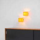 Nordic Style Orange Glass Square Wall Lamp for Living Room, Bedroom, Hallway by Axya