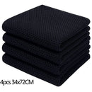 Axyaa Cotton Kitchen Towel Set - Absorbent Waffle Weave Stripe Dishcloths