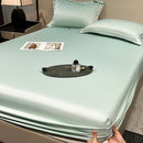 Axyaa Washed Silk Fitted Sheet Set - High-Quality Silky Bed Sheet