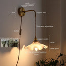 Axyaa Nordic Copper LED Wall Light Fixture: Modern Interior Lamp for Bedroom, Bathroom, Balcony
