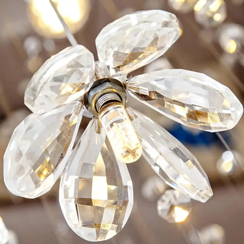 Axyaa Crystal Loft Chandelier: Elegant Hanging Ceiling Lighting for Staircase and Room Decor