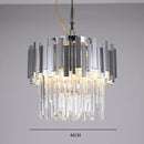 Axyaa Crystal LED Ceiling Lamp Silver Chandelier Dining Room Pendant Light