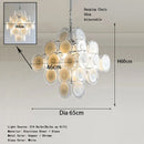 Axyaa Crystal Chandelier Pendant Lamp Luxe Nordic Glass Cream Style