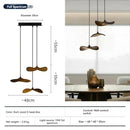 Axyaa Solid Wood Japanese Wabi-sabi Chandelier with LED for Tea Room, Restaurant, or Staircase