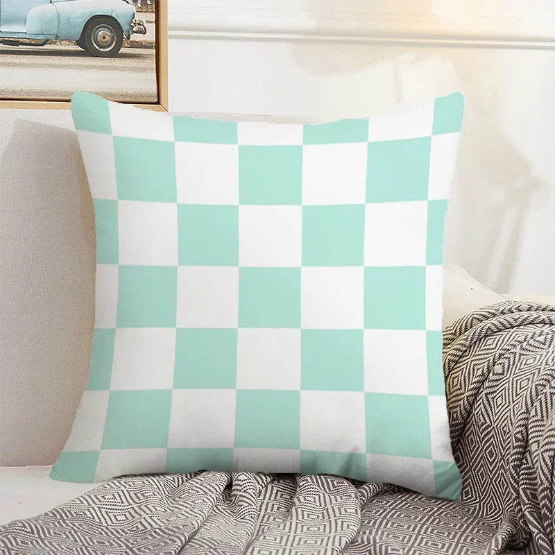 Axyaa Checkerboard Pillow Cases 45x45 Set of 2 Decorative Cushion Covers