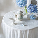 Axyaa Blue & White Porcelain Embroidery Table Cloth Waterproof Oilproof Table Cover